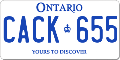 ON license plate CACK655