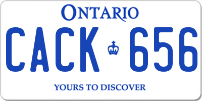 ON license plate CACK656