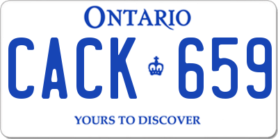 ON license plate CACK659