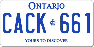 ON license plate CACK661