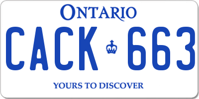 ON license plate CACK663