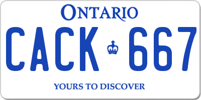 ON license plate CACK667