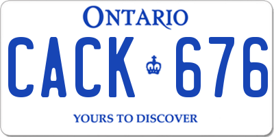 ON license plate CACK676