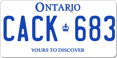 ON license plate CACK683