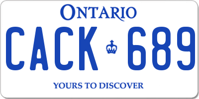 ON license plate CACK689