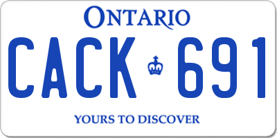 ON license plate CACK691