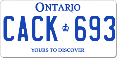 ON license plate CACK693