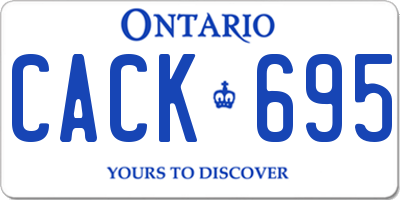 ON license plate CACK695