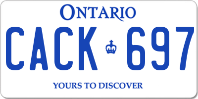 ON license plate CACK697