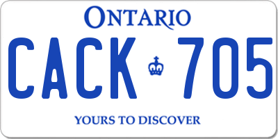 ON license plate CACK705