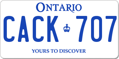 ON license plate CACK707