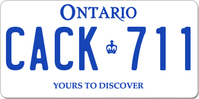 ON license plate CACK711