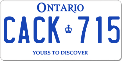 ON license plate CACK715