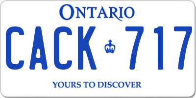 ON license plate CACK717