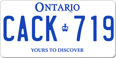 ON license plate CACK719