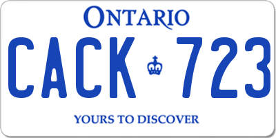 ON license plate CACK723