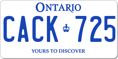 ON license plate CACK725