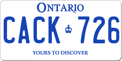 ON license plate CACK726