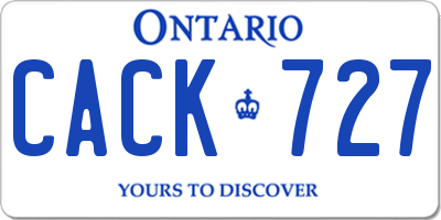 ON license plate CACK727