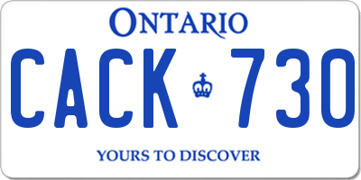 ON license plate CACK730