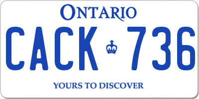 ON license plate CACK736