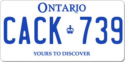 ON license plate CACK739