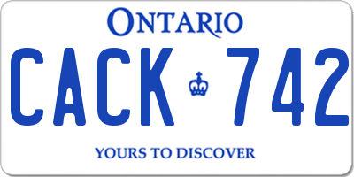 ON license plate CACK742