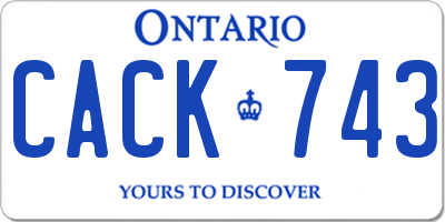 ON license plate CACK743