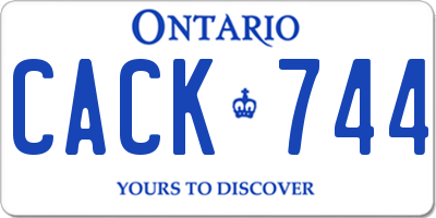 ON license plate CACK744