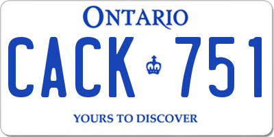 ON license plate CACK751