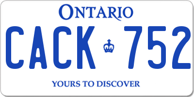 ON license plate CACK752