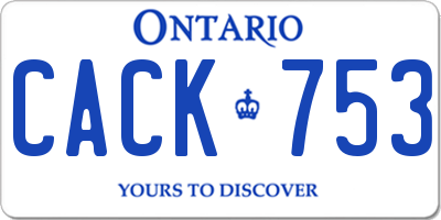 ON license plate CACK753