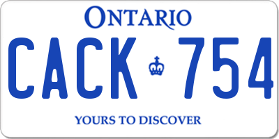 ON license plate CACK754