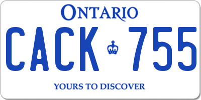 ON license plate CACK755