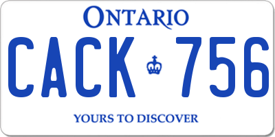 ON license plate CACK756