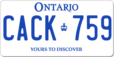 ON license plate CACK759