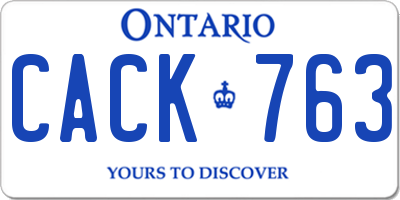 ON license plate CACK763