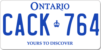 ON license plate CACK764