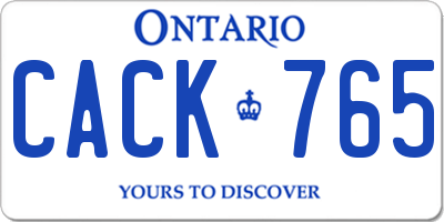 ON license plate CACK765