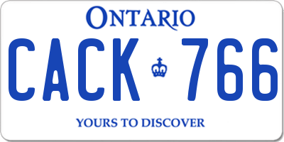 ON license plate CACK766