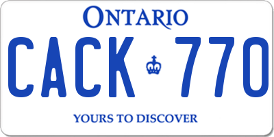 ON license plate CACK770