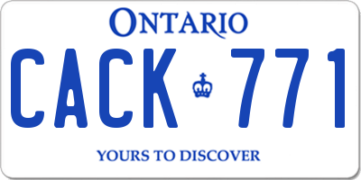 ON license plate CACK771