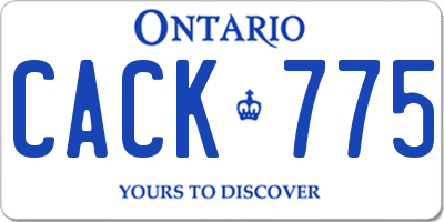 ON license plate CACK775