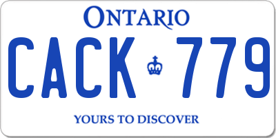 ON license plate CACK779