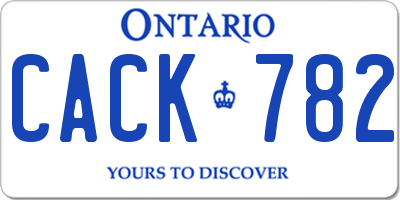 ON license plate CACK782