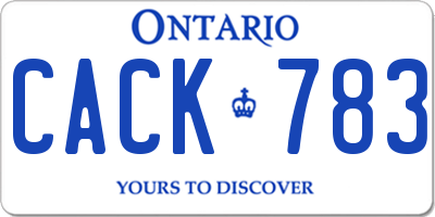 ON license plate CACK783