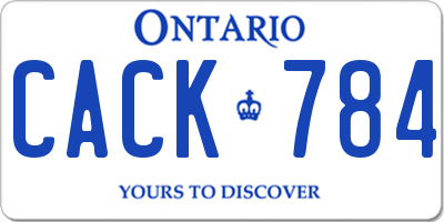 ON license plate CACK784