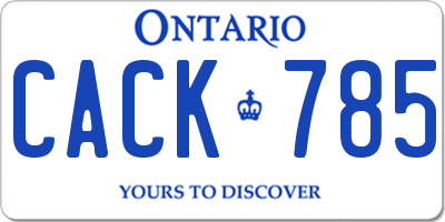 ON license plate CACK785