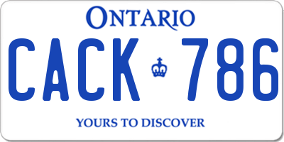 ON license plate CACK786