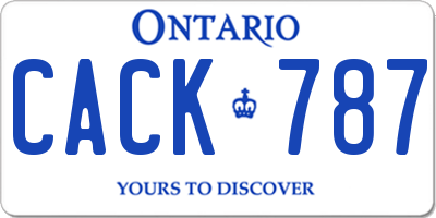 ON license plate CACK787